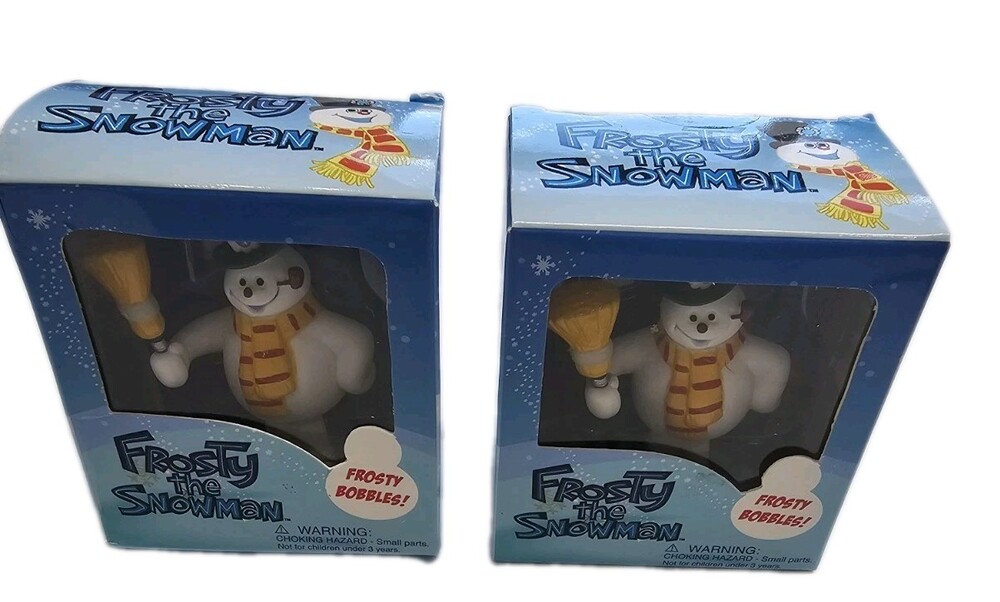 Set Of 2 Frosty the Snowman Mini Bobble 2.5in Running Press 2008 W/ Mini Book - Picture 5 of 7